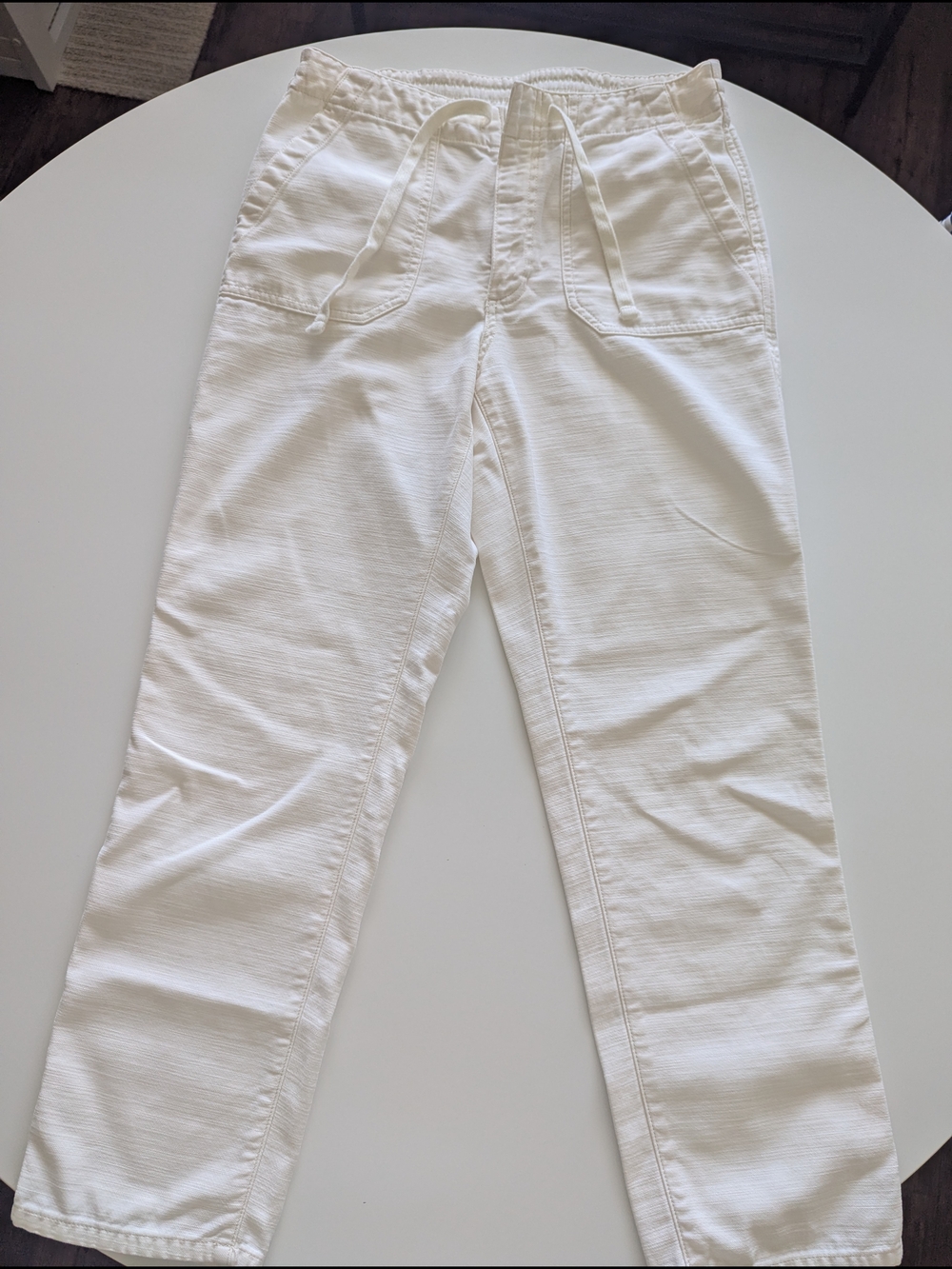 Women's J Crew Cream Drawstring Waist Casual Pants